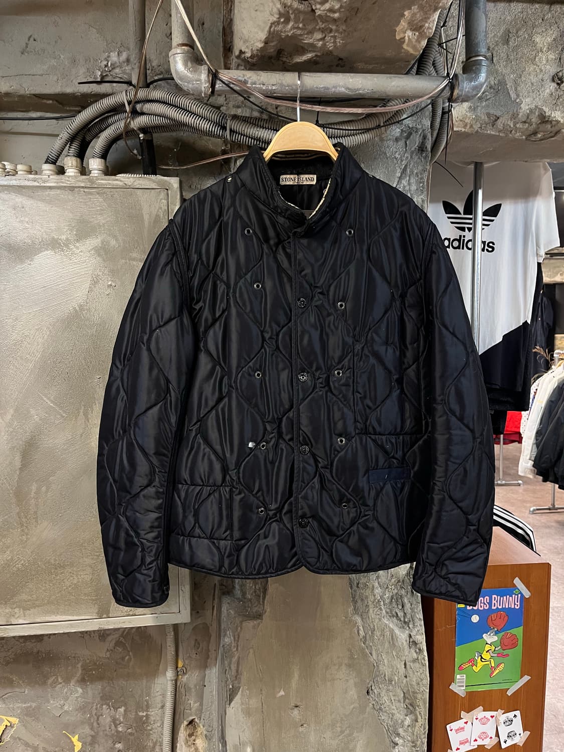 스톤아일랜드 퀄팅 자켓 블랙 XL #csz2099 상품이미지1