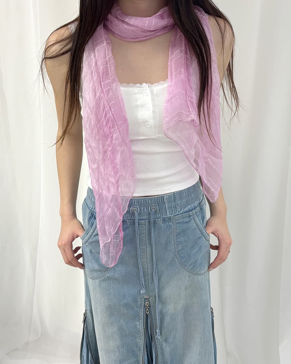 airy candy pink sheer scarf 상품이미지9