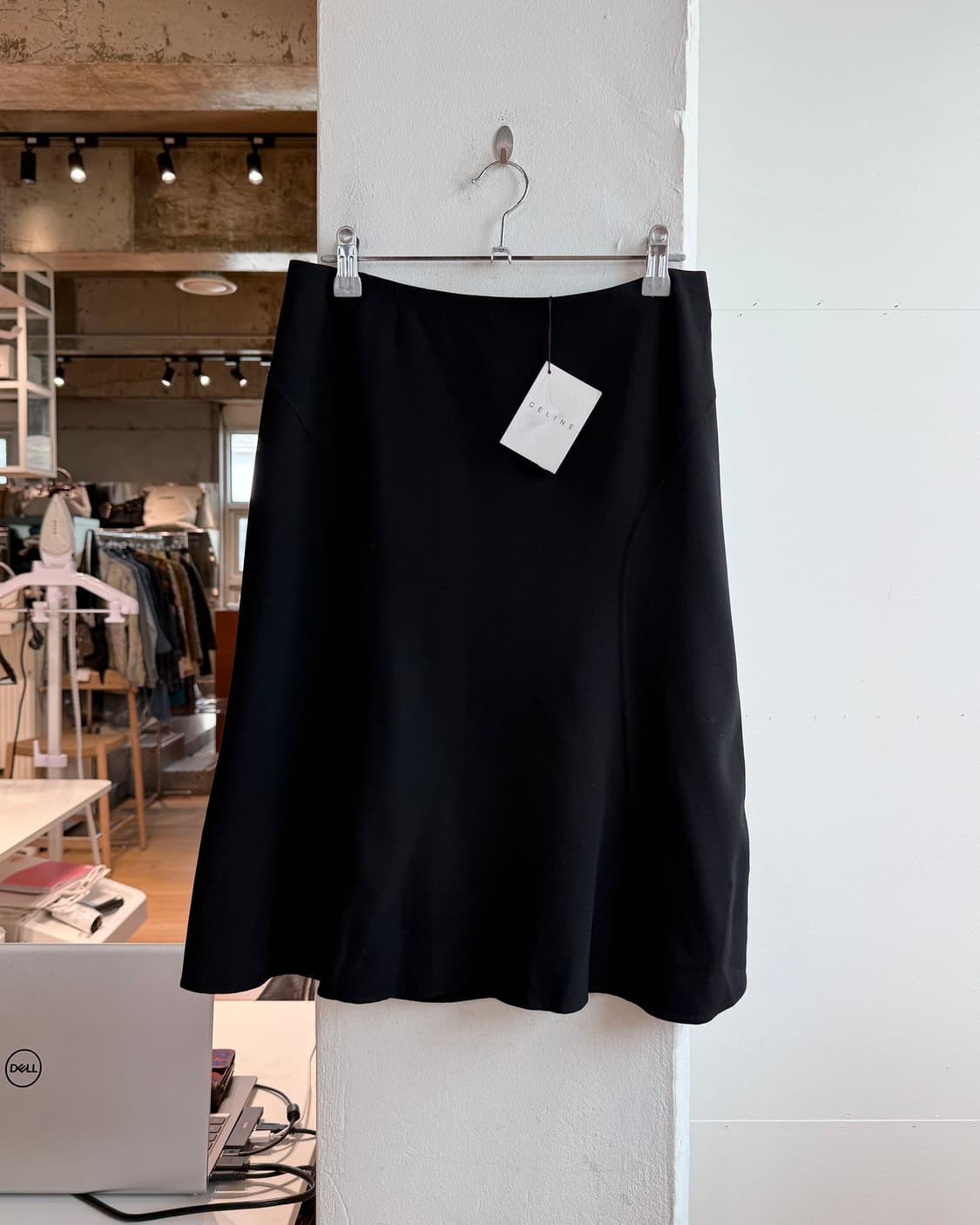 셀린느 블랙 울 미디스커트 상품이미지2