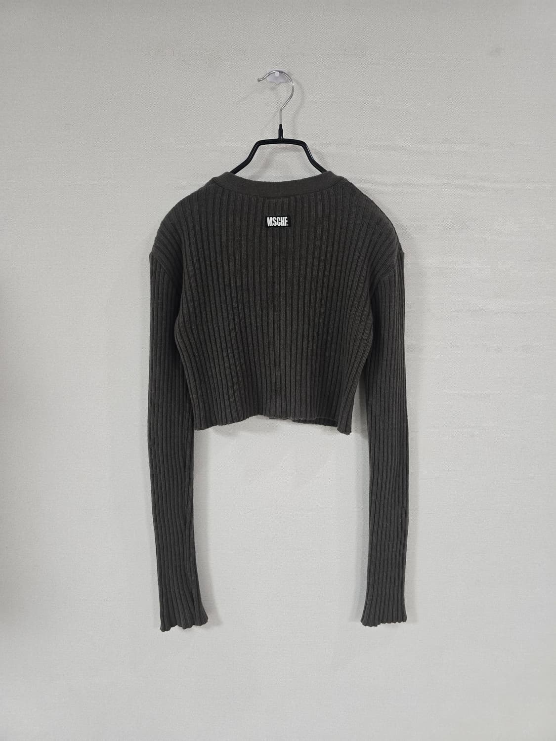 미스치프 골지 크롭 가디건 카키브라운 상품이미지7