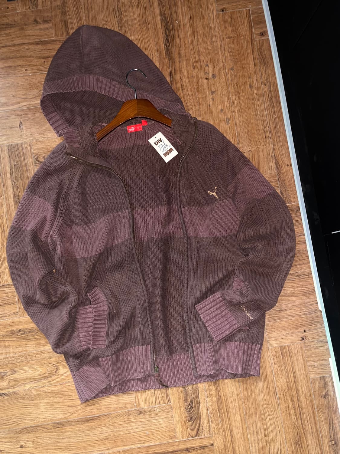 푸마 스트라이프 니트 후드집업 상품이미지1