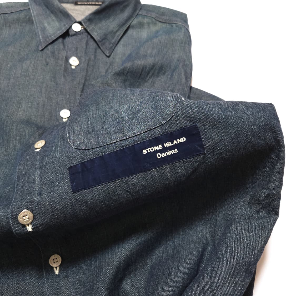 스톤아일랜드 00s 워시드 데님 셔츠 인디고 상품이미지5