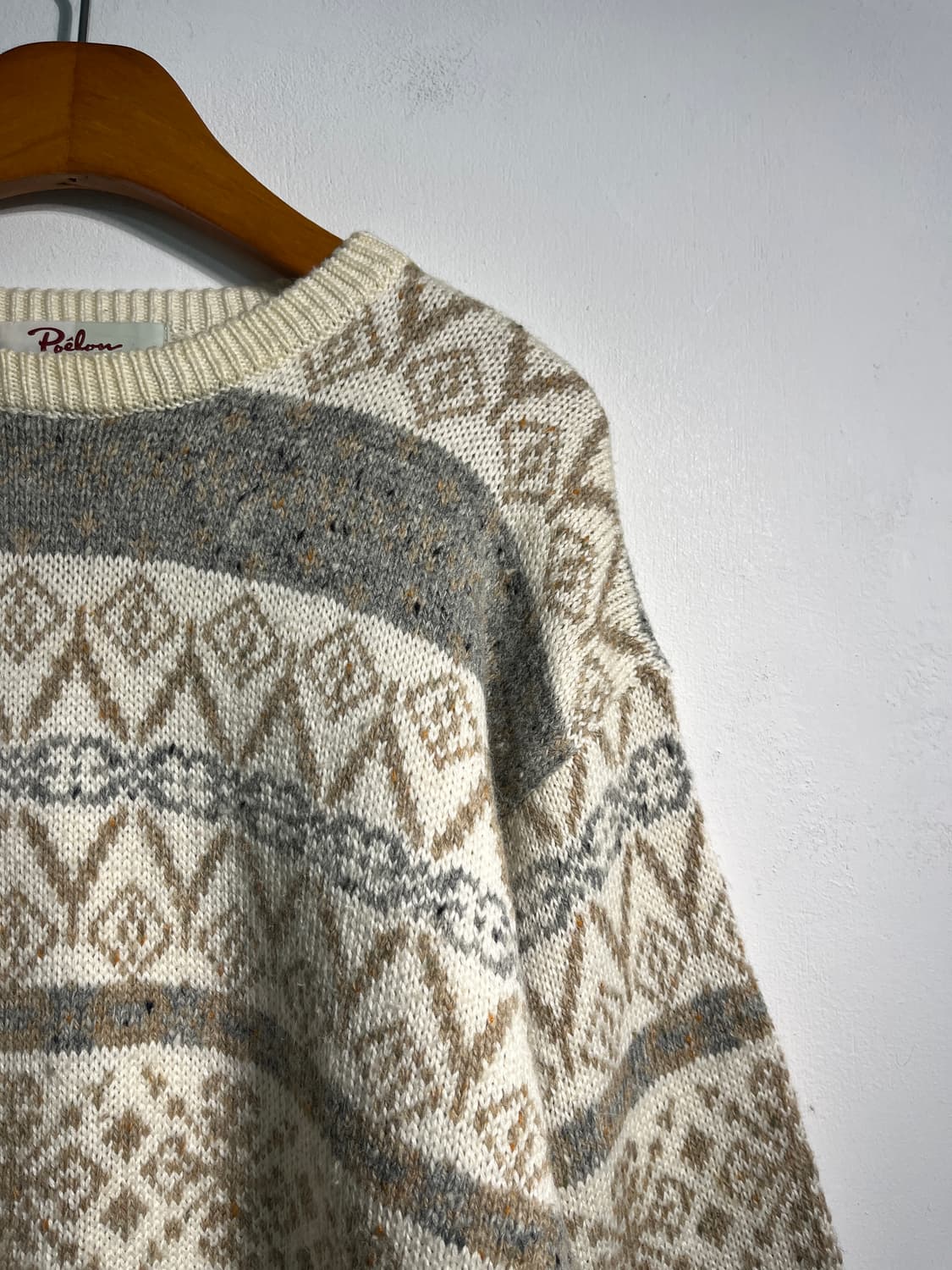Wool 48% 보카시 울 혼방 노르딕 니트 상품이미지5