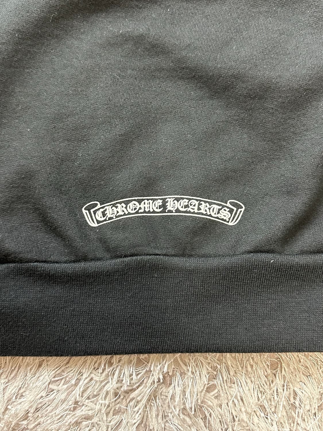 [XL] 정품 크롬하츠 USA 스크립트 로고 플리스 집업 후드 블랙 상품이미지6