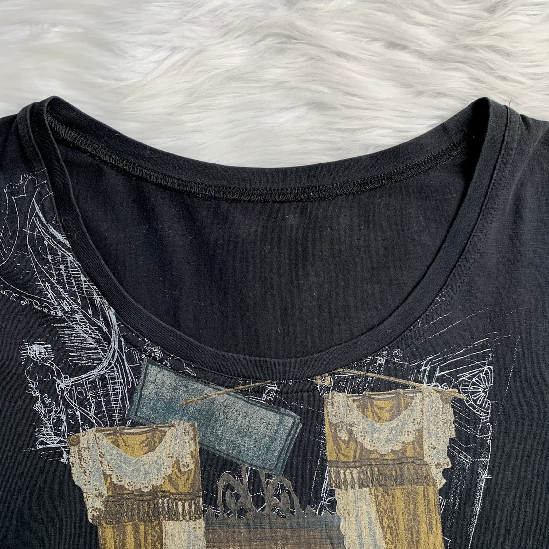 빌 다쥐르 ville d'azur 드로잉 프린트 긴팔티셔츠 1703 상품이미지4