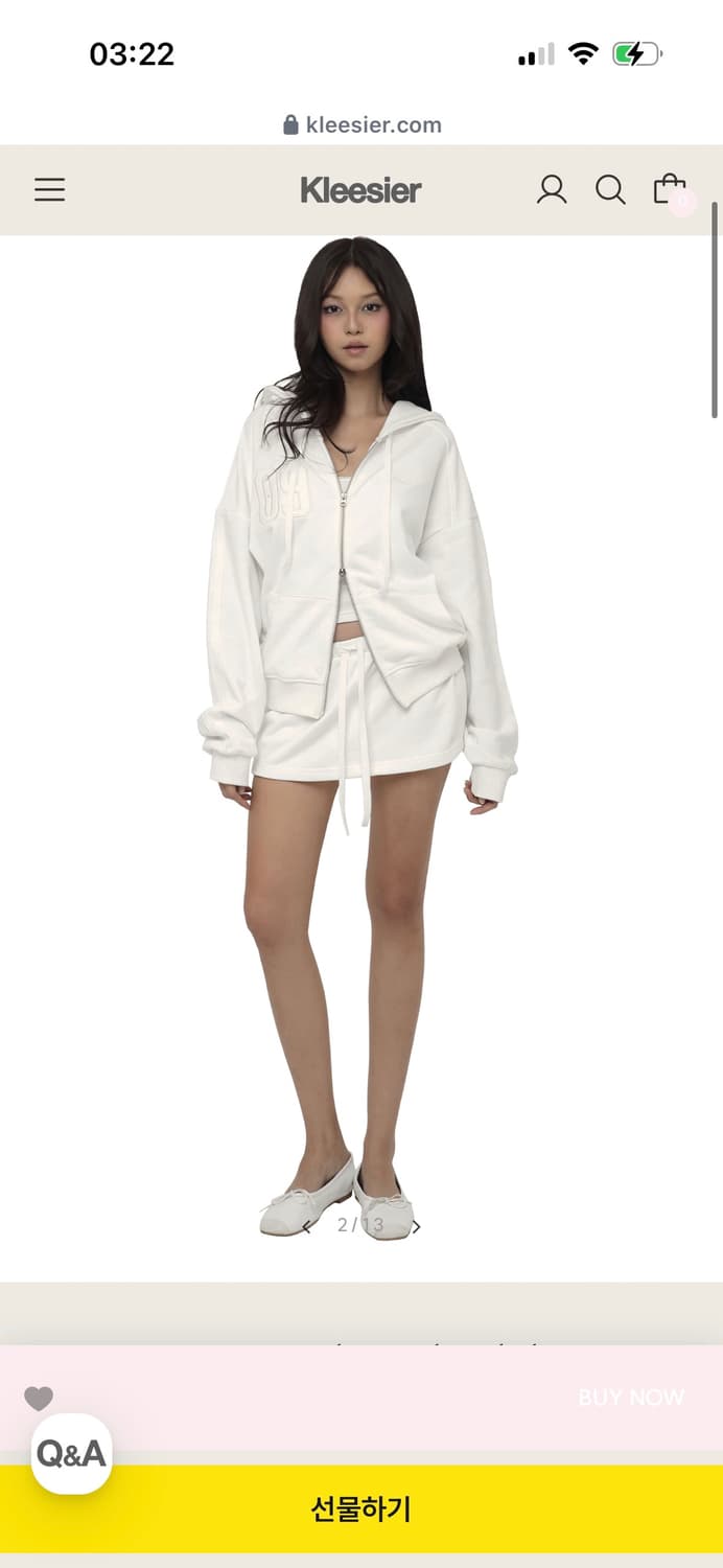 새상품) 클리시어 09후드집업 화이트 상품이미지4