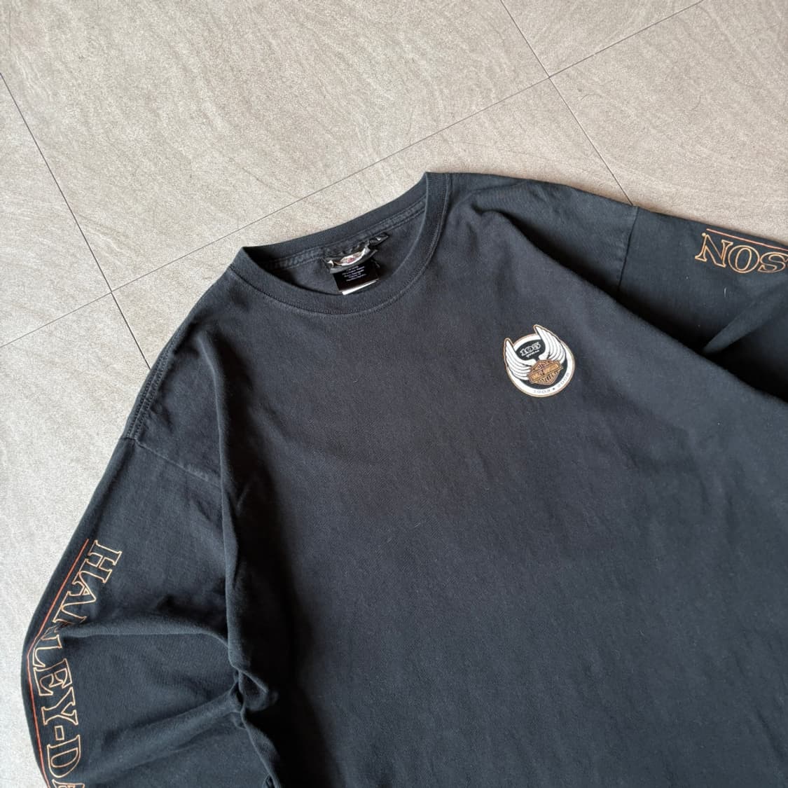 할리데이비슨 105주년 미국 생산 블랙 긴팔 티셔츠 상품이미지2