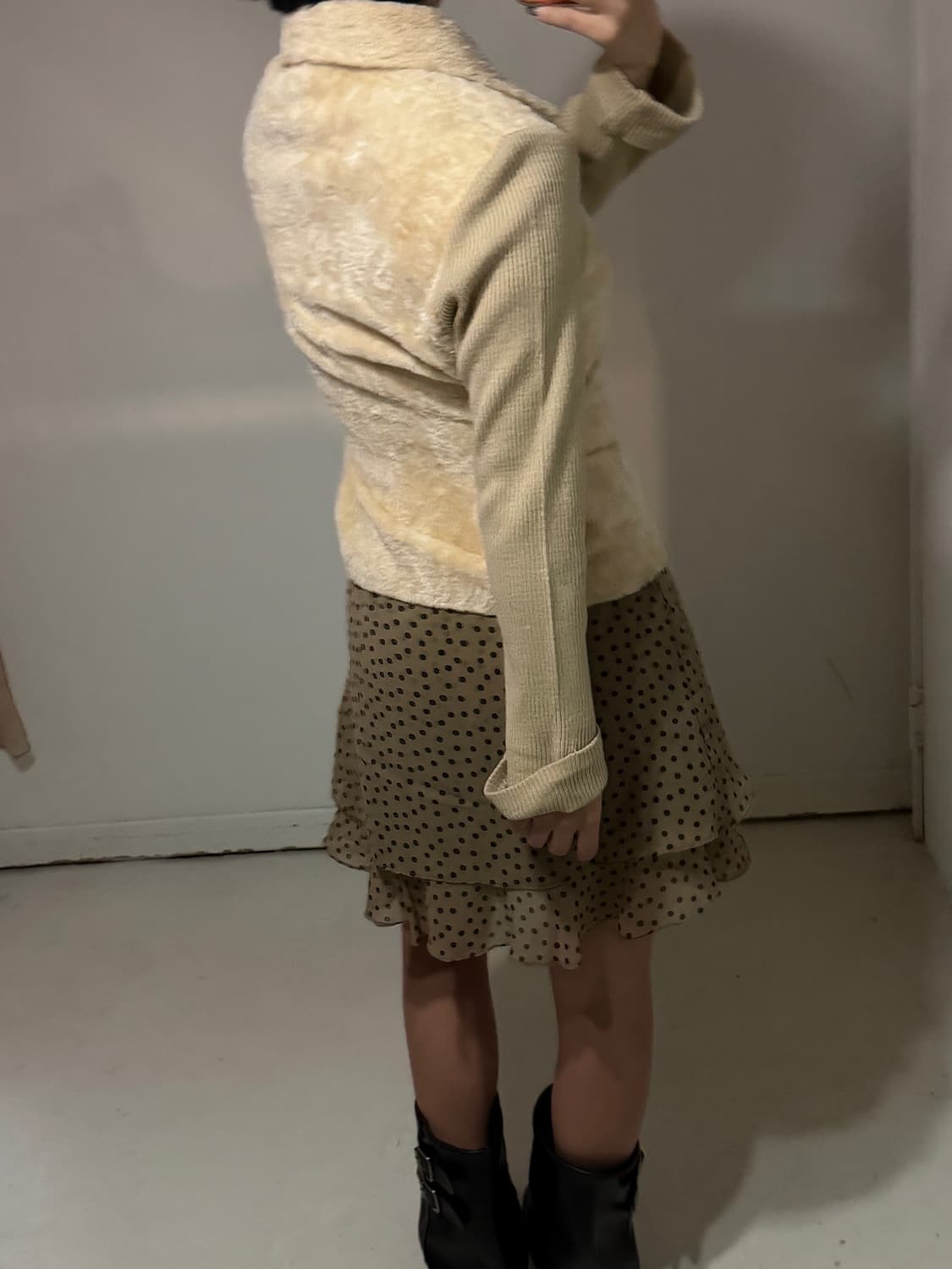 일본빈티지 퍼 니트 가디건 자켓 상품이미지3