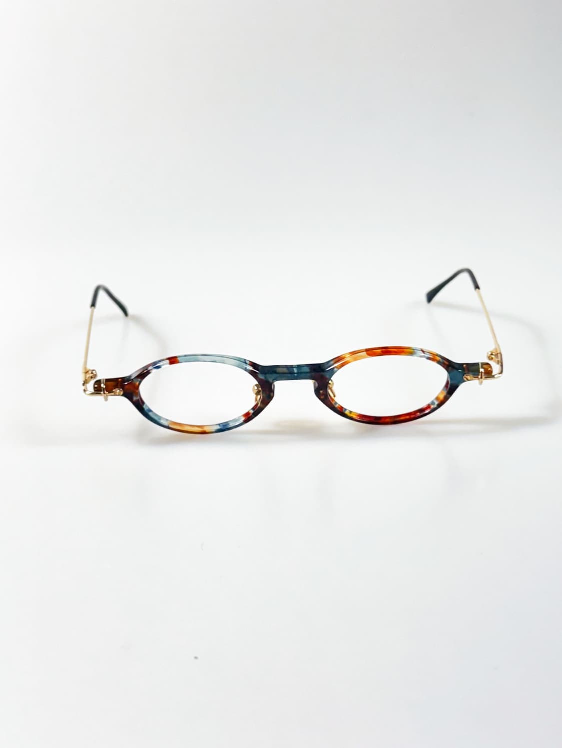 90s 피에르 발망 패턴 오벌 뿔테 프레임 빈티지 안경 상품이미지2