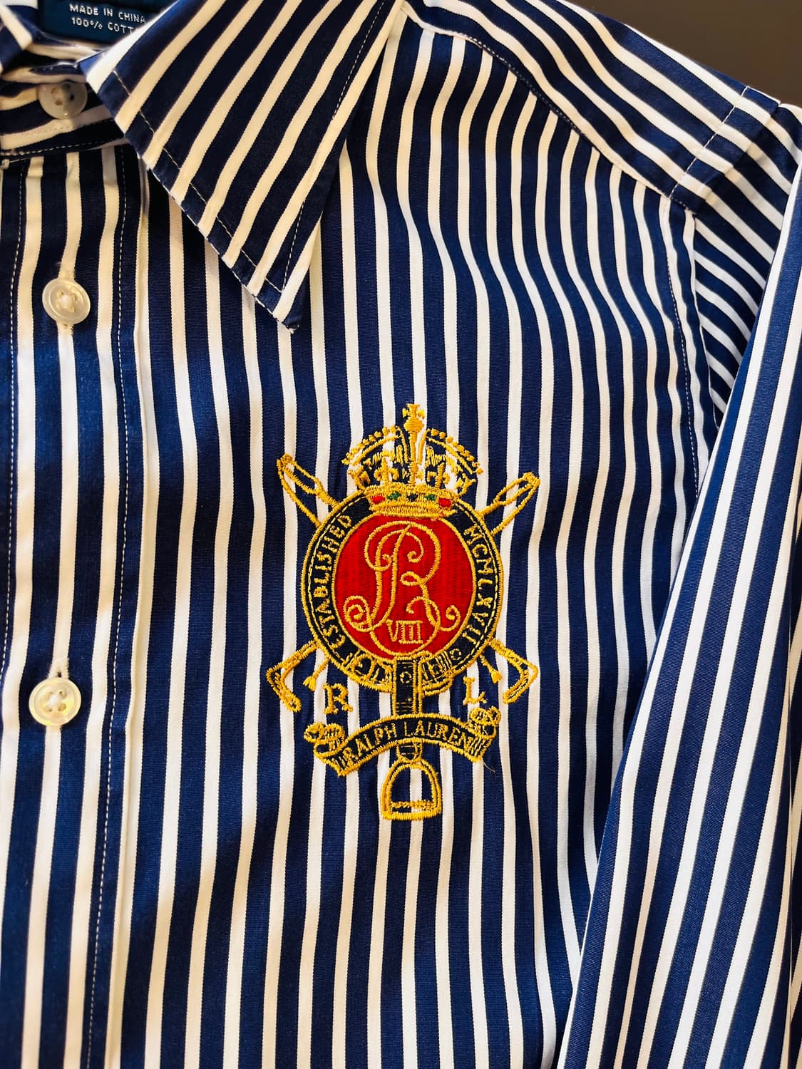 폴로 랄프로렌 크레스트 자수 스트라이프 셔츠 상품이미지6