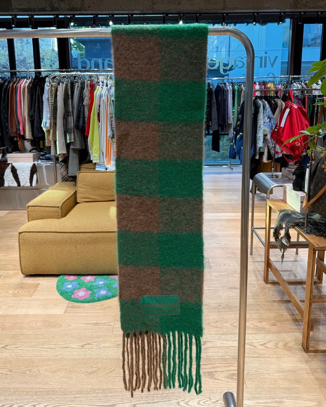 앤더슨벨 그린 빌리 체크 머플러  상품이미지3