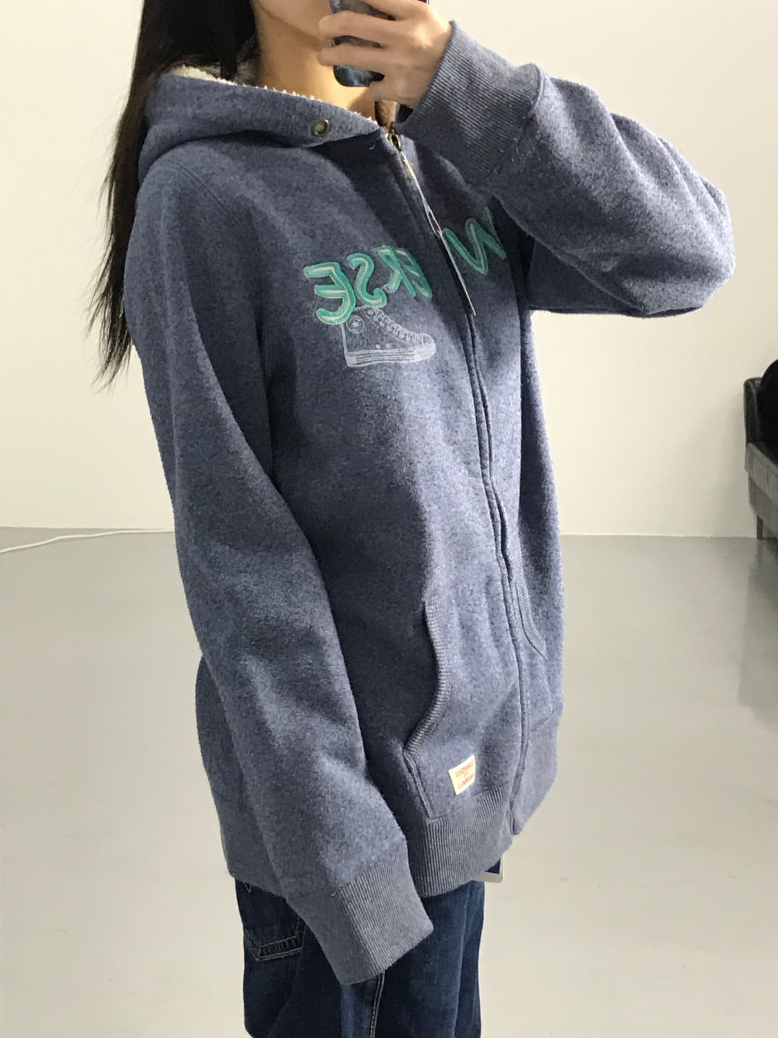 컨버스 네이비 후드집업 상품이미지2