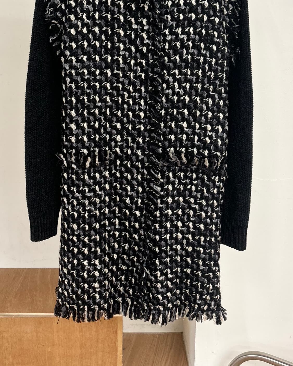 랑방 블랙 트위드 스웨터 코트 자켓 상품이미지5