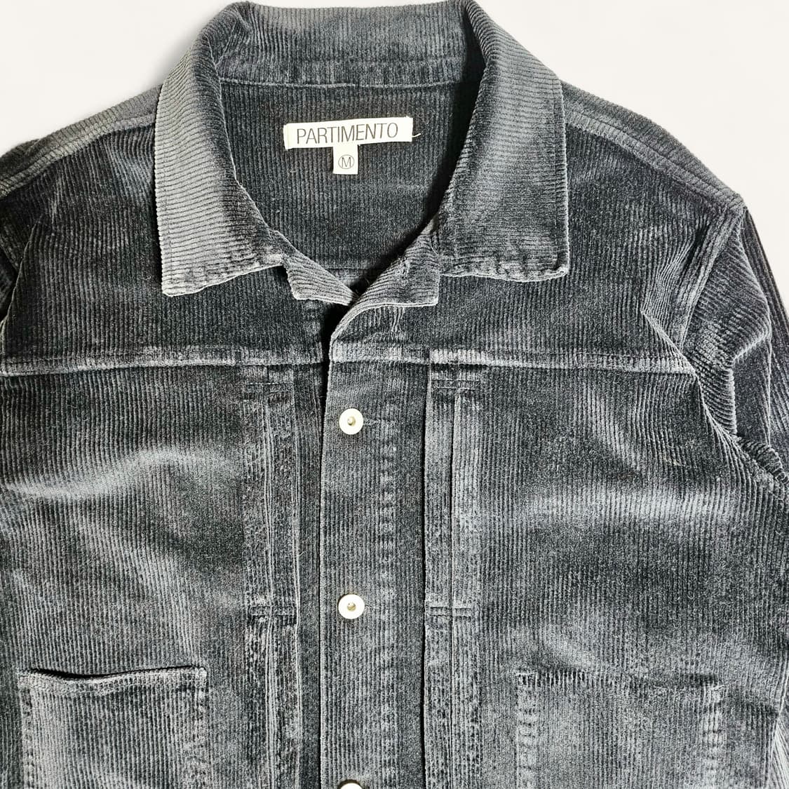 [M(105)][파르티멘토] 워시드 코듀로이 트러커 자켓 다크 네이비 상품이미지3