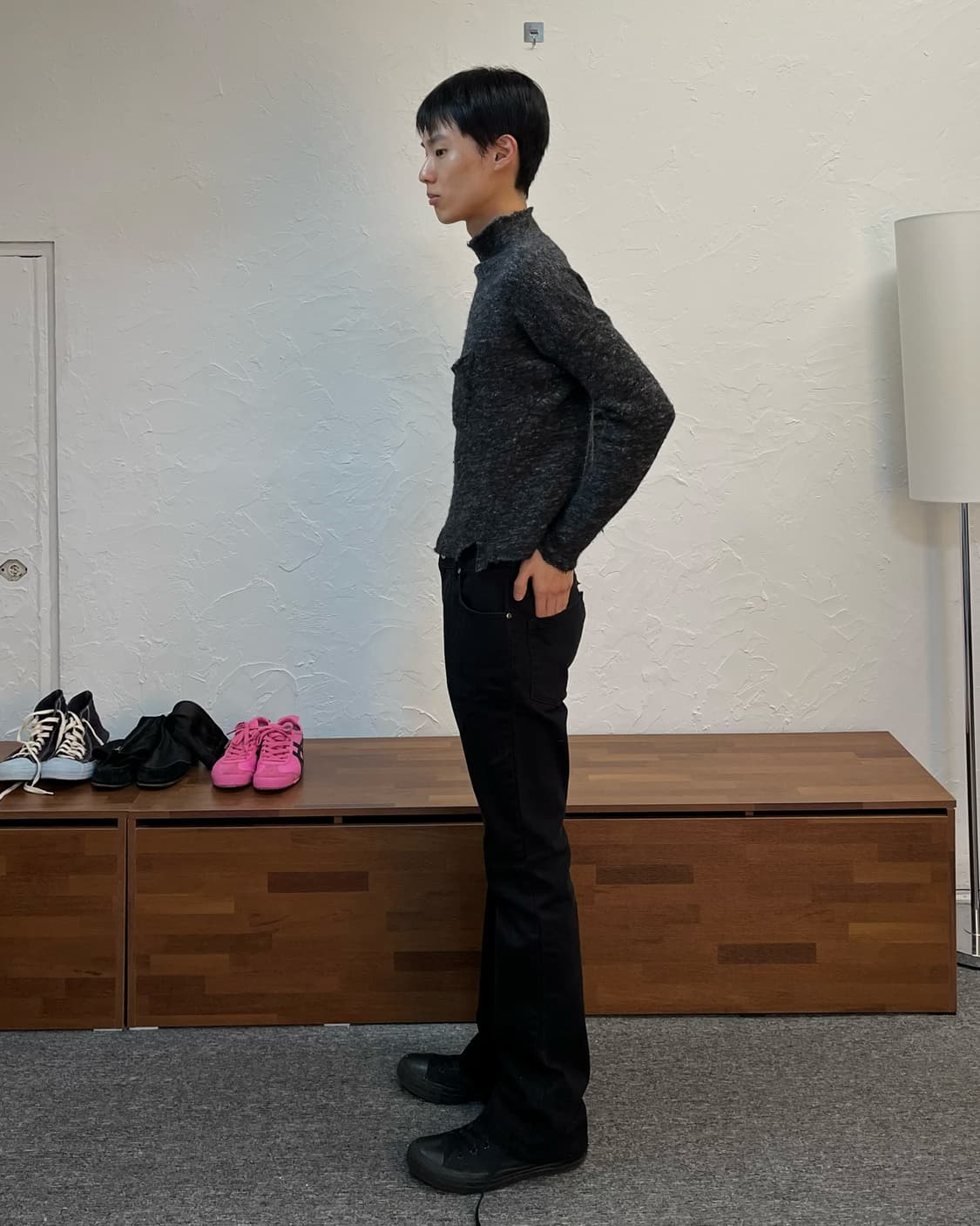 캐피탈 블랙 러프 컷오프 니트  상품이미지10