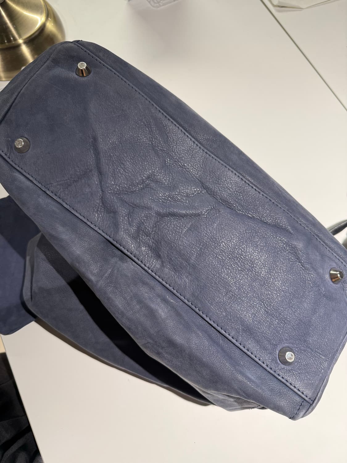 Italy real leather ash blue shoulder bag 상품이미지9