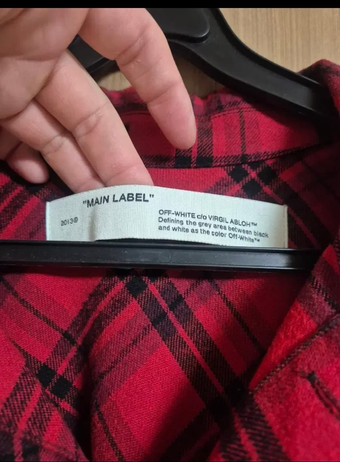 오프화이트 레드 체크셔츠 상품이미지4