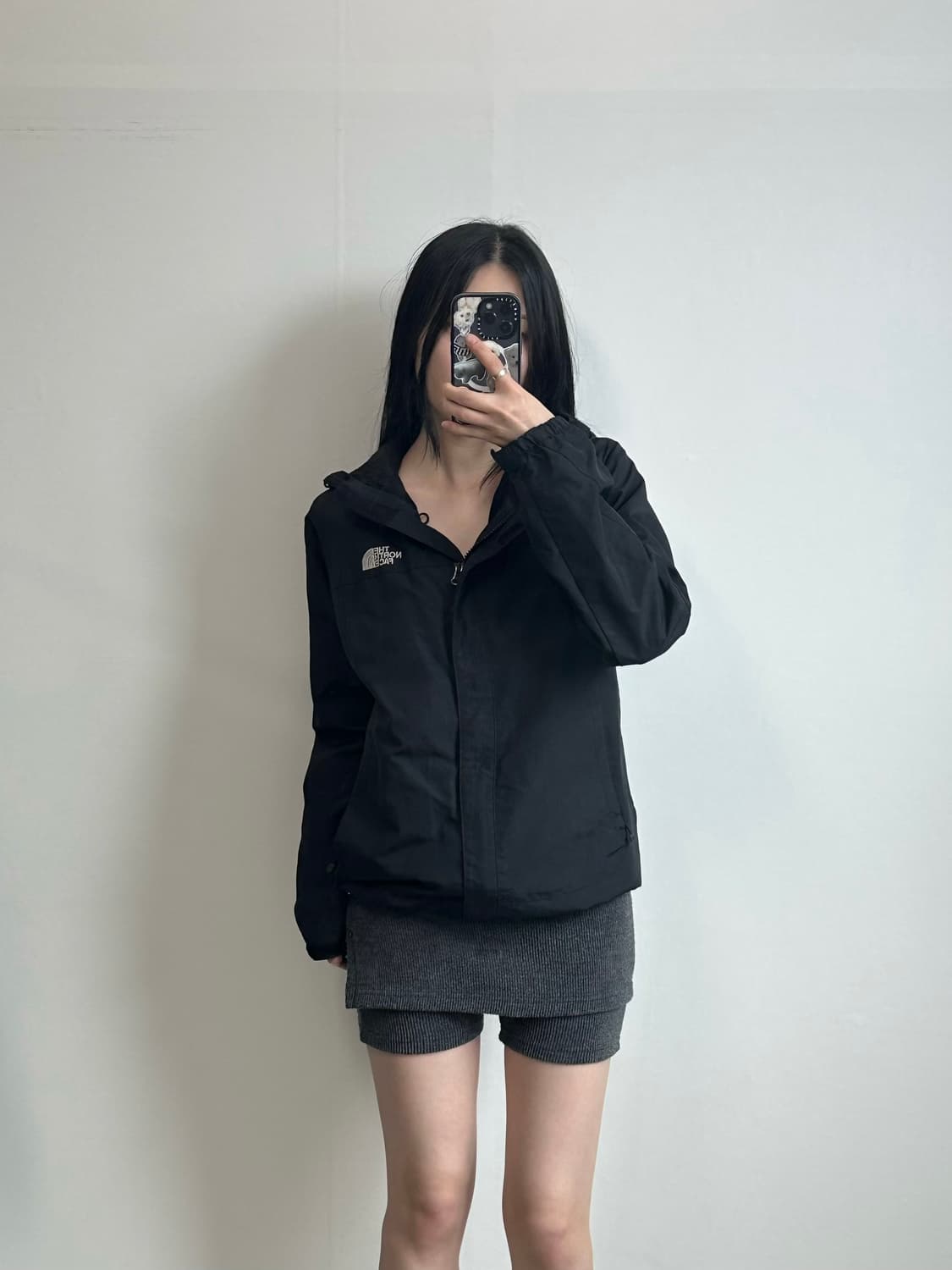 노스페이스 자수로고 블랙 윈드 바람막이 자켓  상품이미지1