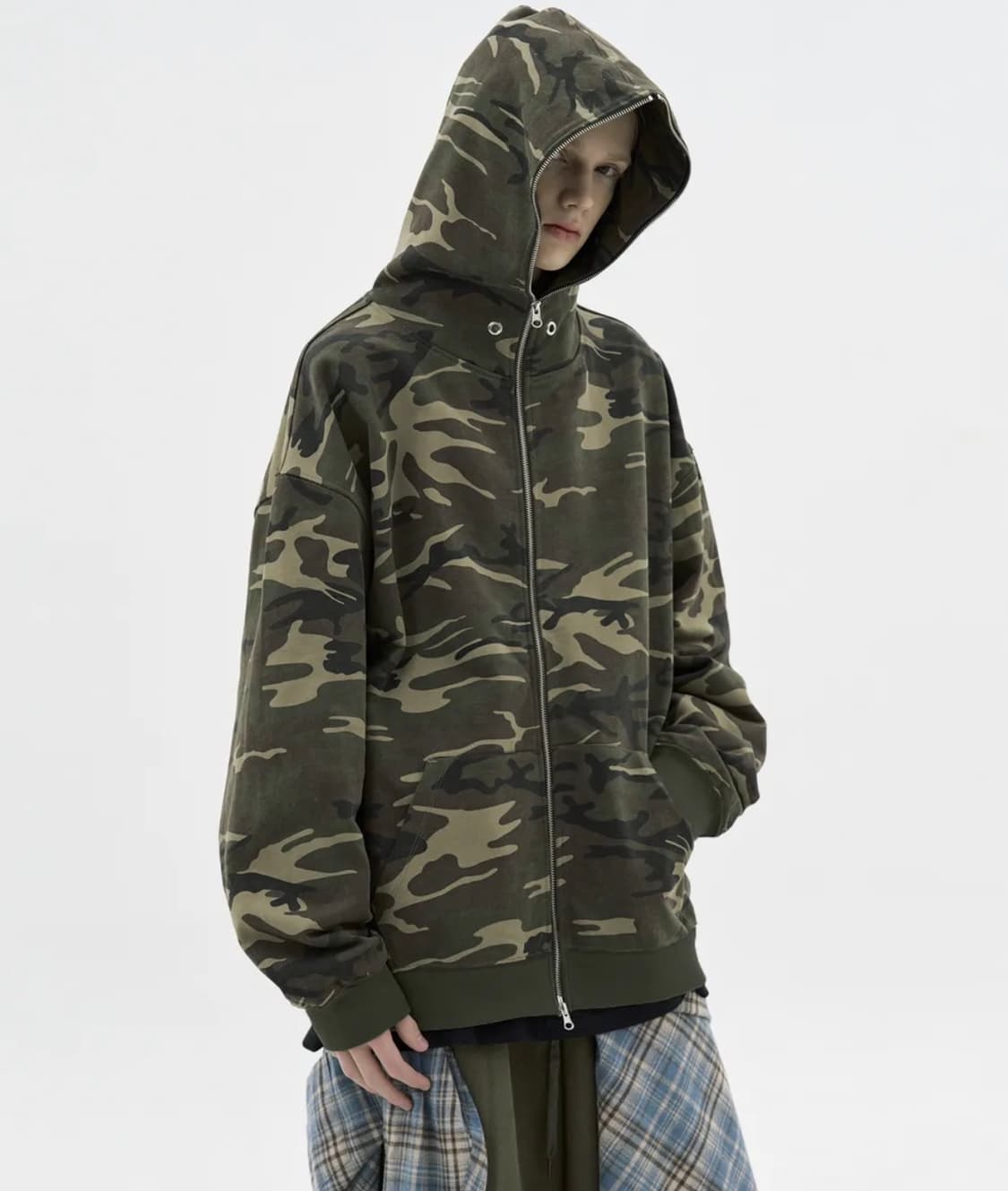 자이언트핏 솔리드 후드집업 (카모베이지) 상품이미지6