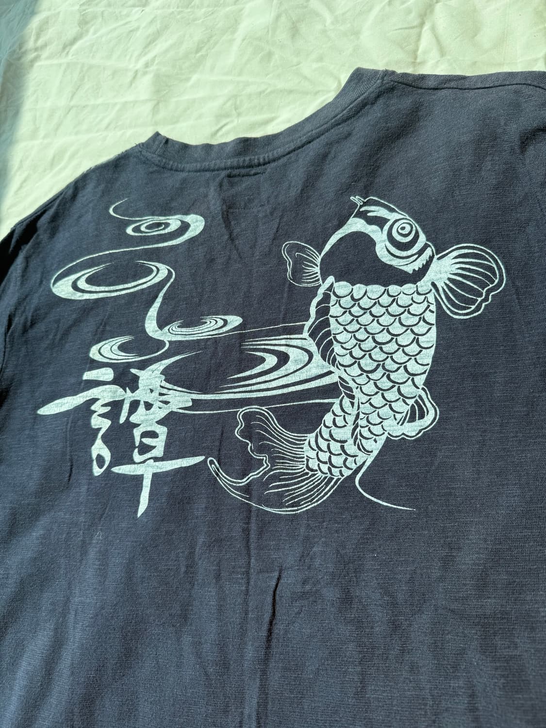 재패니즈 잉어 패치 자수 티셔츠 네이비 오리엔탈 상품이미지5