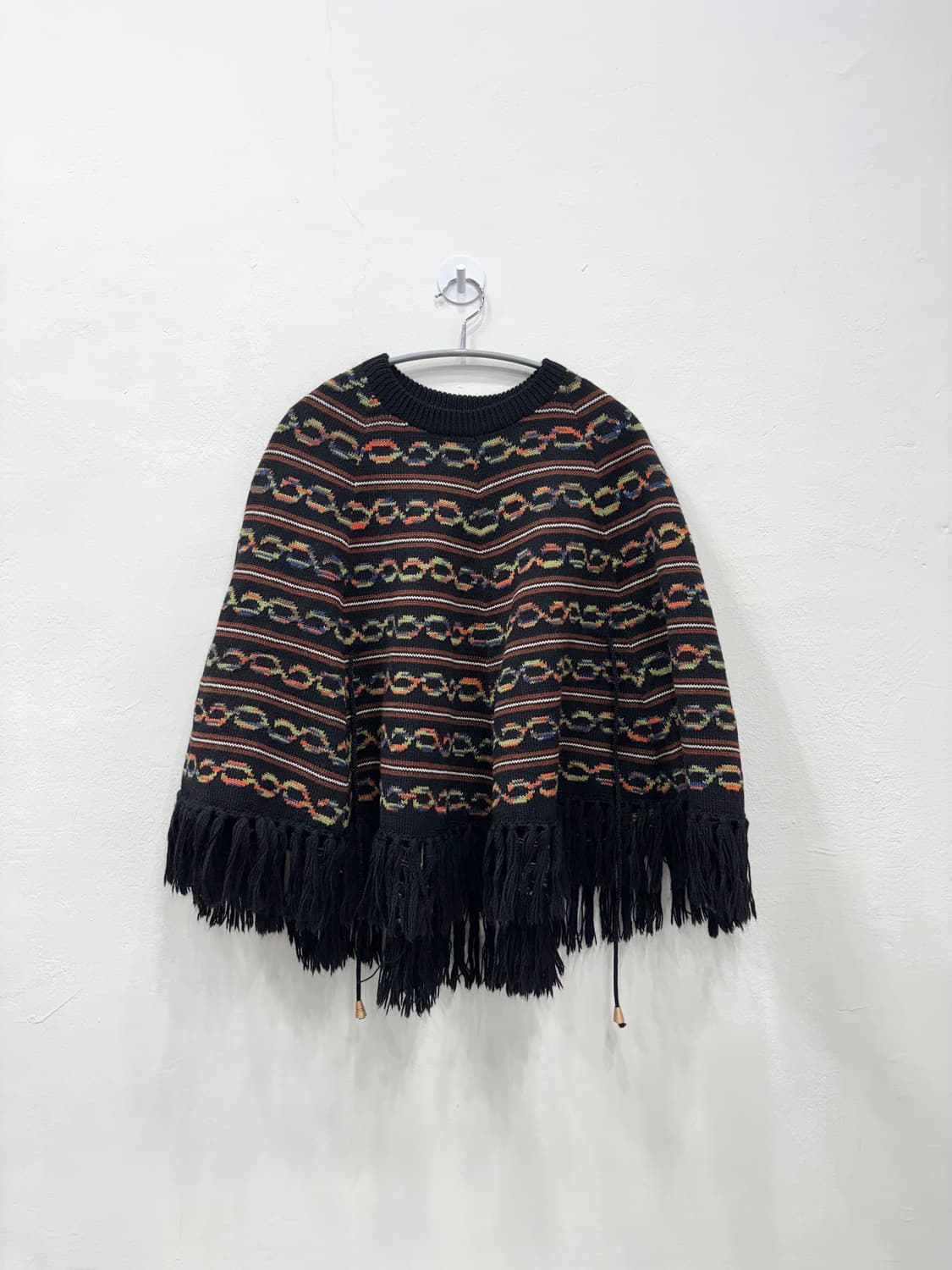 빈티지 패턴 니트 케이프 상품이미지1