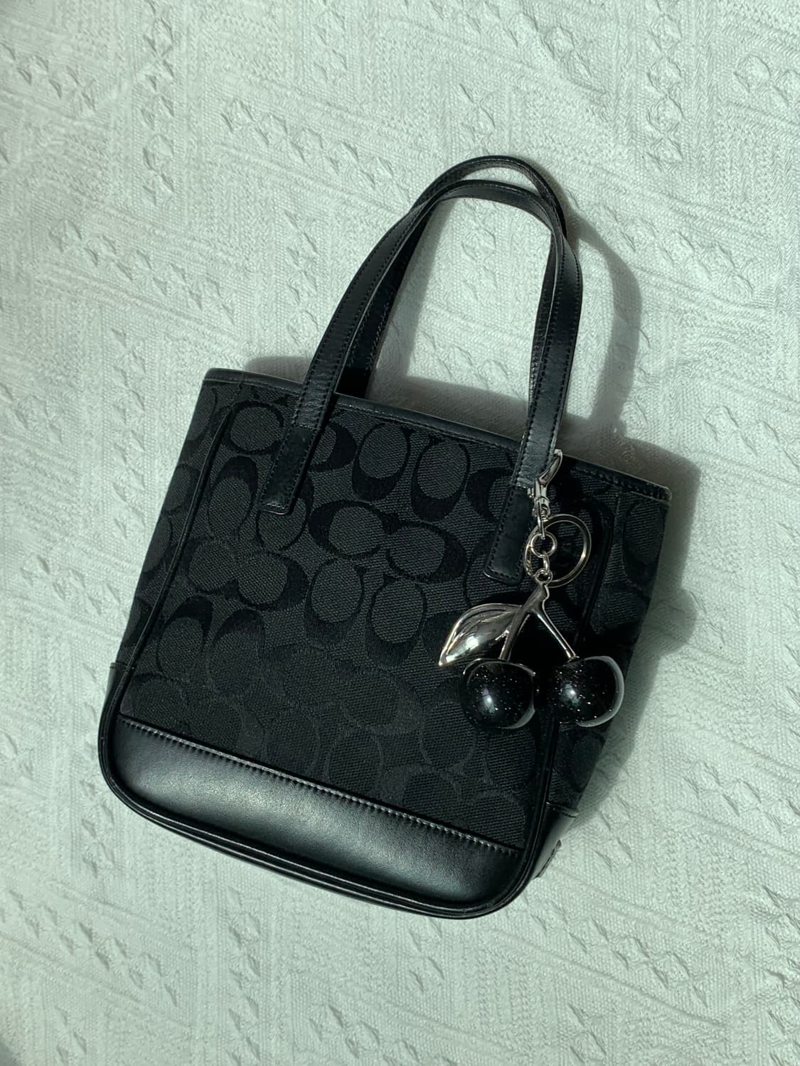 🖤 Coach 시그니처 올블랙 미니 토트백 상품이미지1