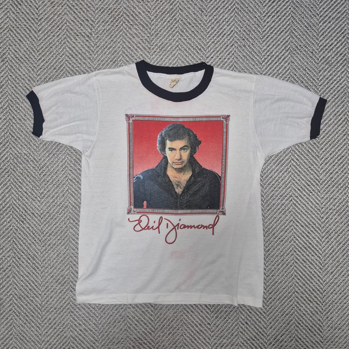 80s Niel Diamond 83' 투어 싱글스티치 티셔츠 (L) 상품이미지1