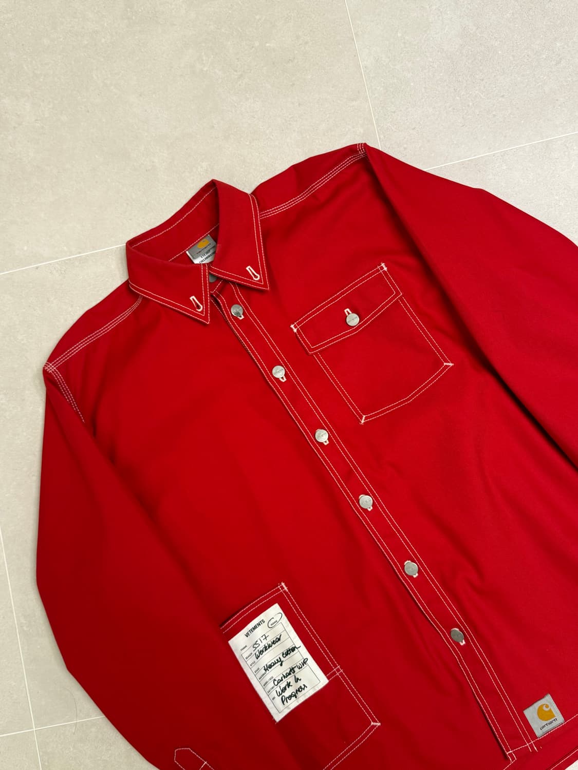 [S] 베트멍 X 칼하트 17SS 워크셔츠 자켓 레드 상품이미지4
