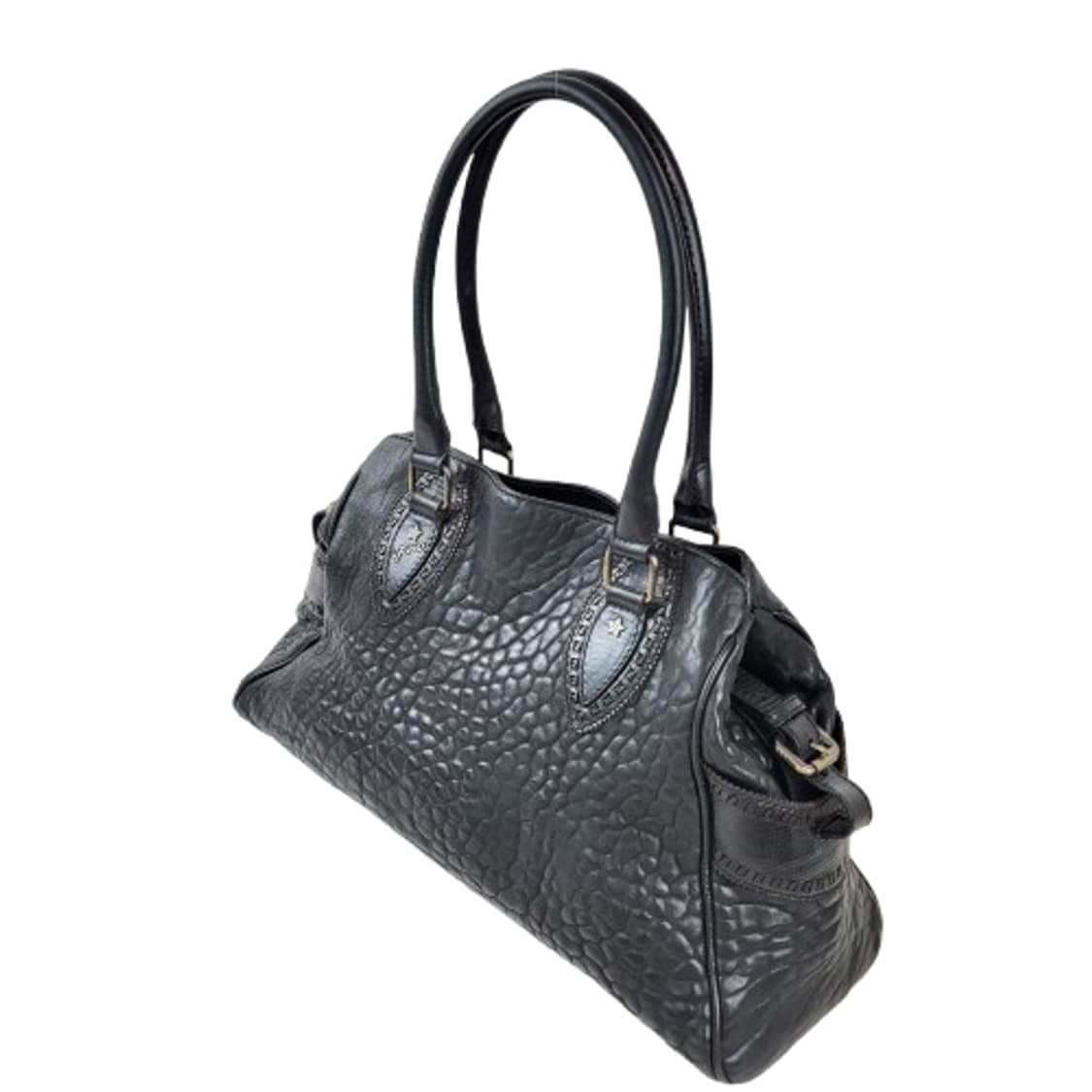 정품 펜디 에트니코 드 주르 블랙 레더 토트백 상품이미지4