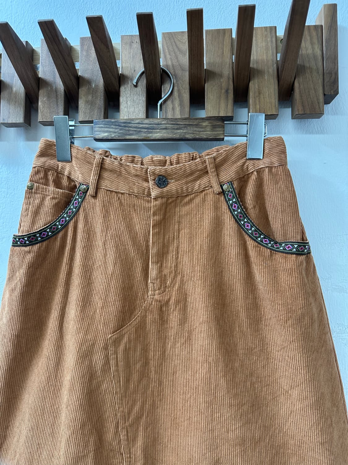 일본빈티지 자수 코듀로이 코튼 포켓 스커트 상품이미지2