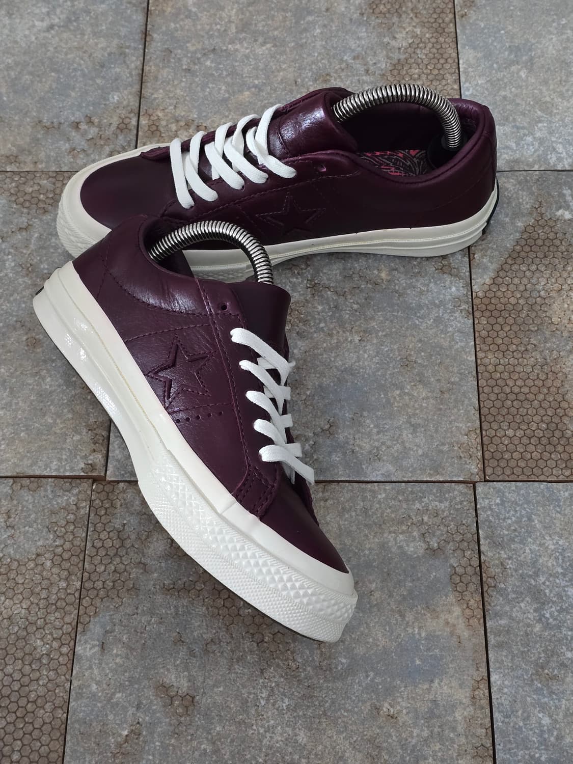 (220)컨버스 원스타 레더 로우 와인 상품이미지4