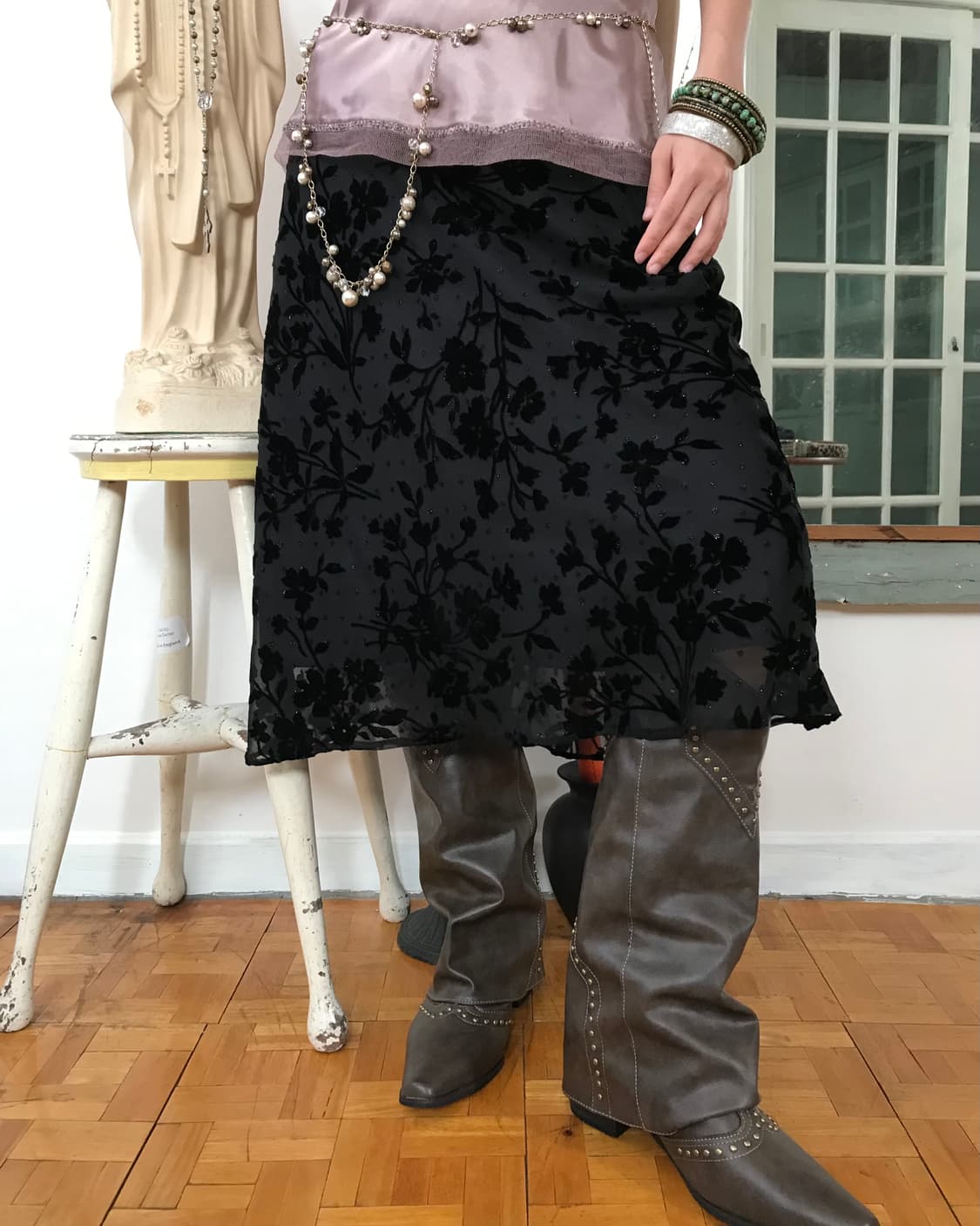vintage pattern skirt  상품이미지1
