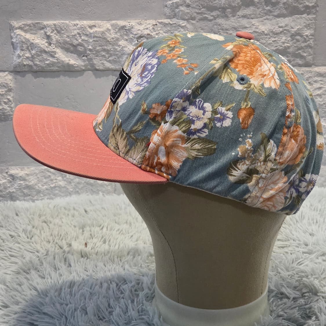 L8-7:크리틱 플로럴 코튼 캡 핑크 그린(56-59) 상품이미지4