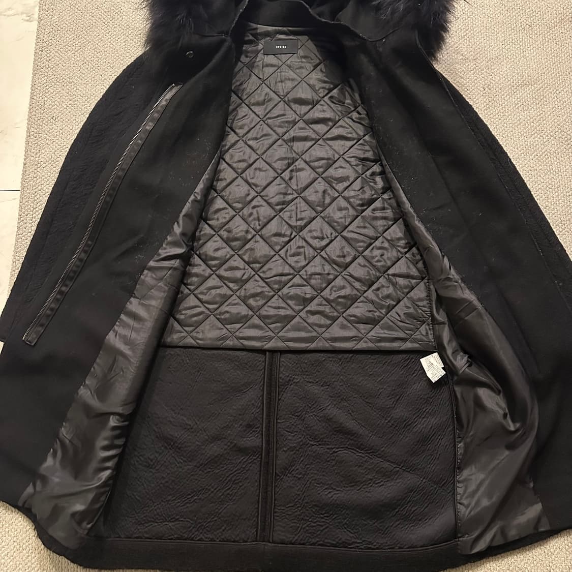 시스템 SYSTEM 라쿤 퍼 트리밍 울 자켓 상품이미지5