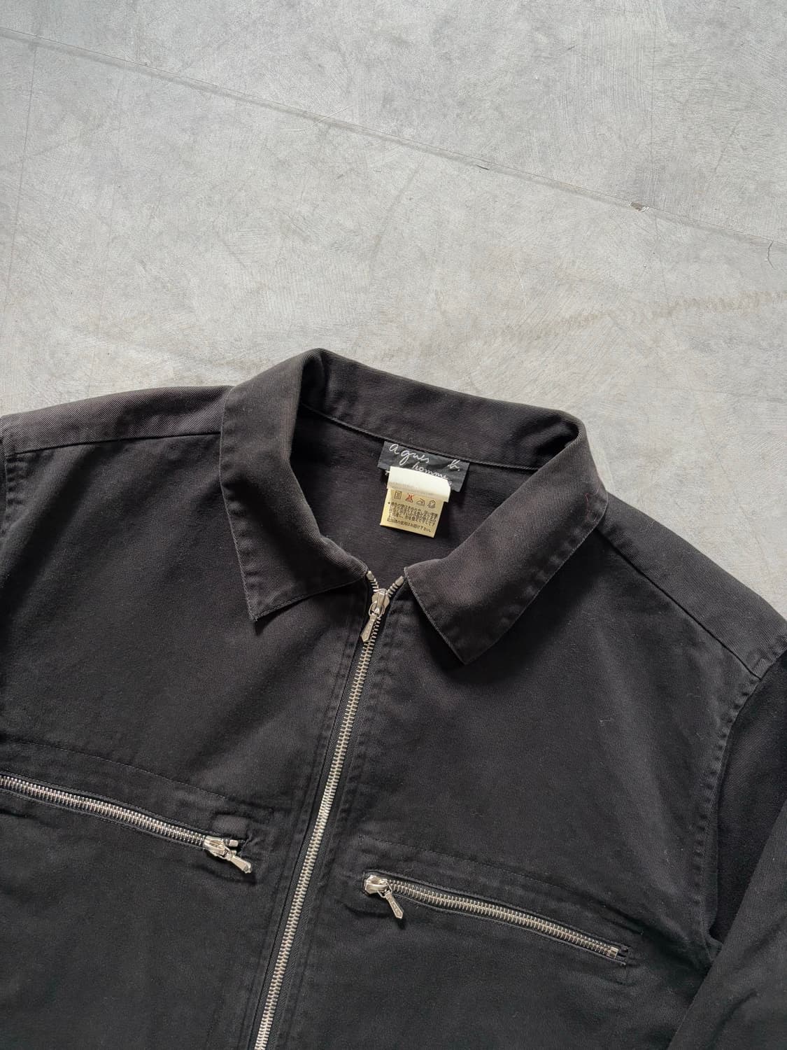 Agnes B 아네스베 90s 블랙 셔츠 집업 자켓 상품이미지4