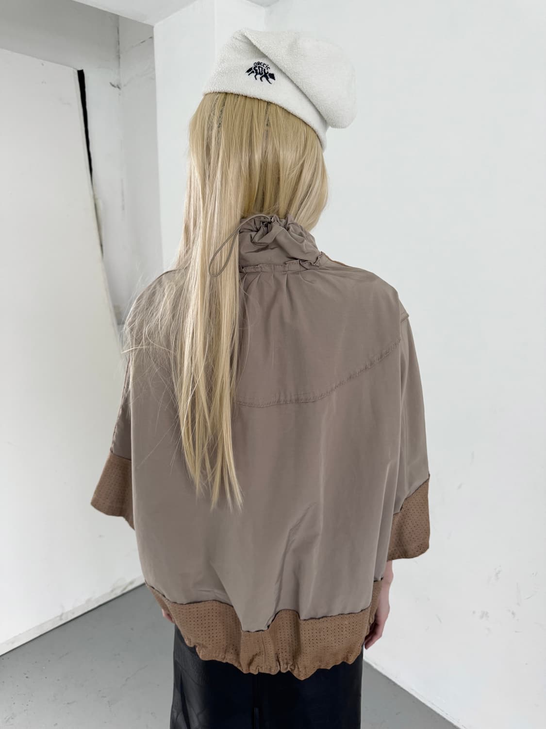 minimal leather block high-neck jacket 상품이미지5