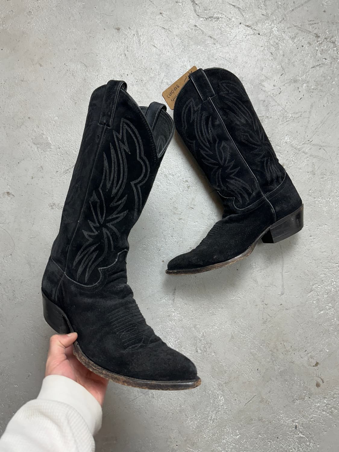 00's USA 저스틴 러프아웃 스웨이드 카우보이 웨스턴 부츠 상품이미지1