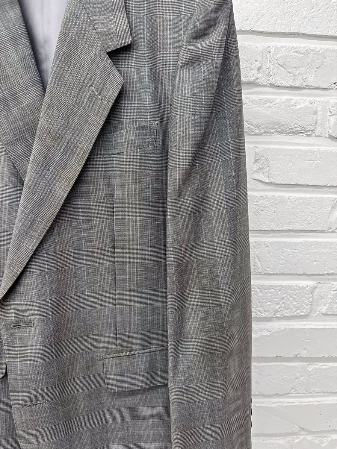 입생로랑 그레이 체크 모혼방 자켓 상품이미지5