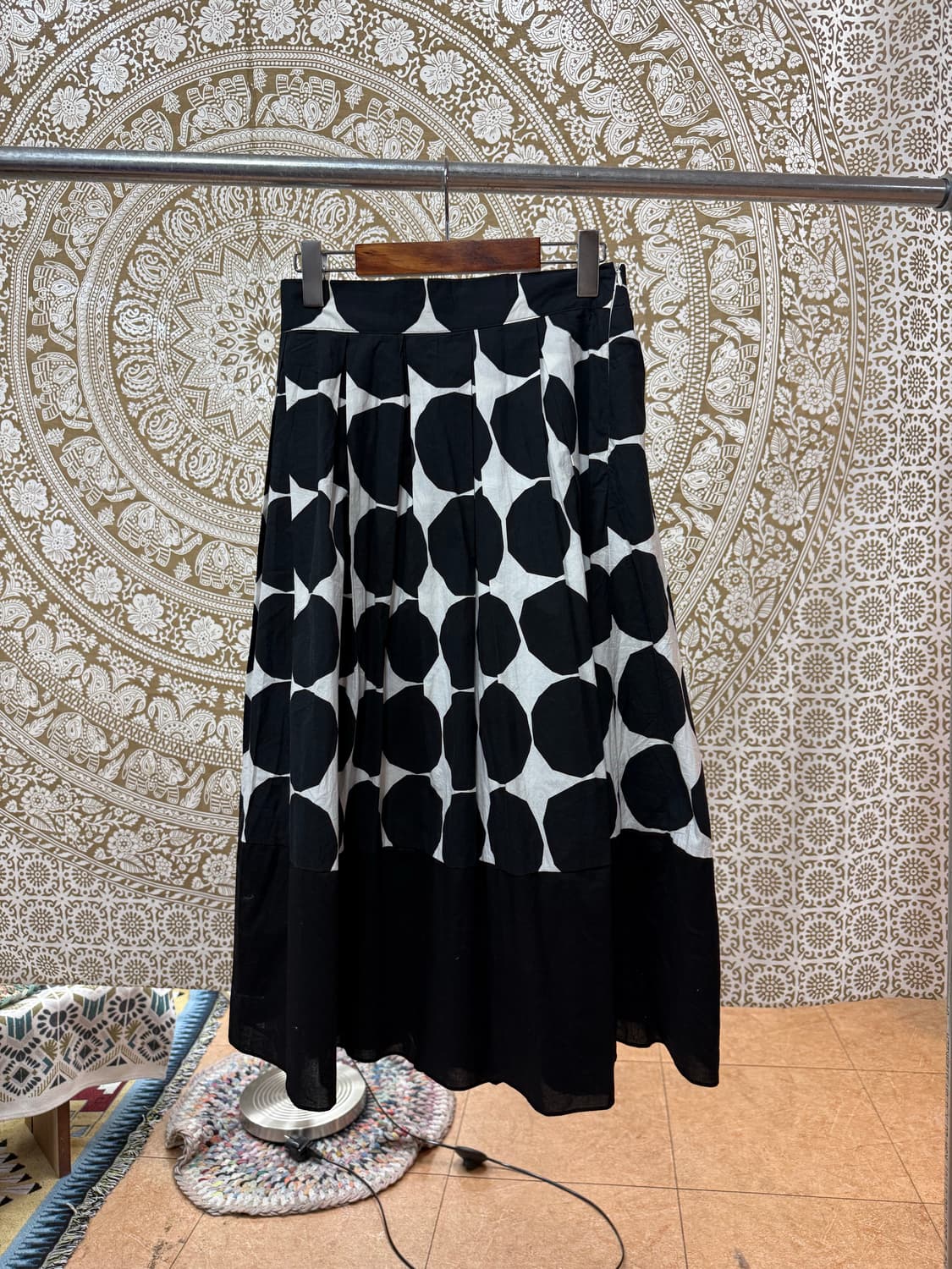 빈티지 여성 뒷밴딩 도트 스커트 (Z1049) 상품이미지3