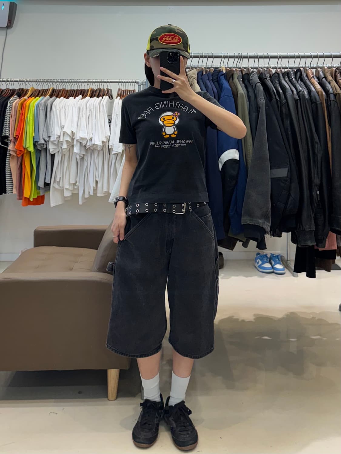 베이프 베이비 마일로 티셔츠 블랙 상품이미지9