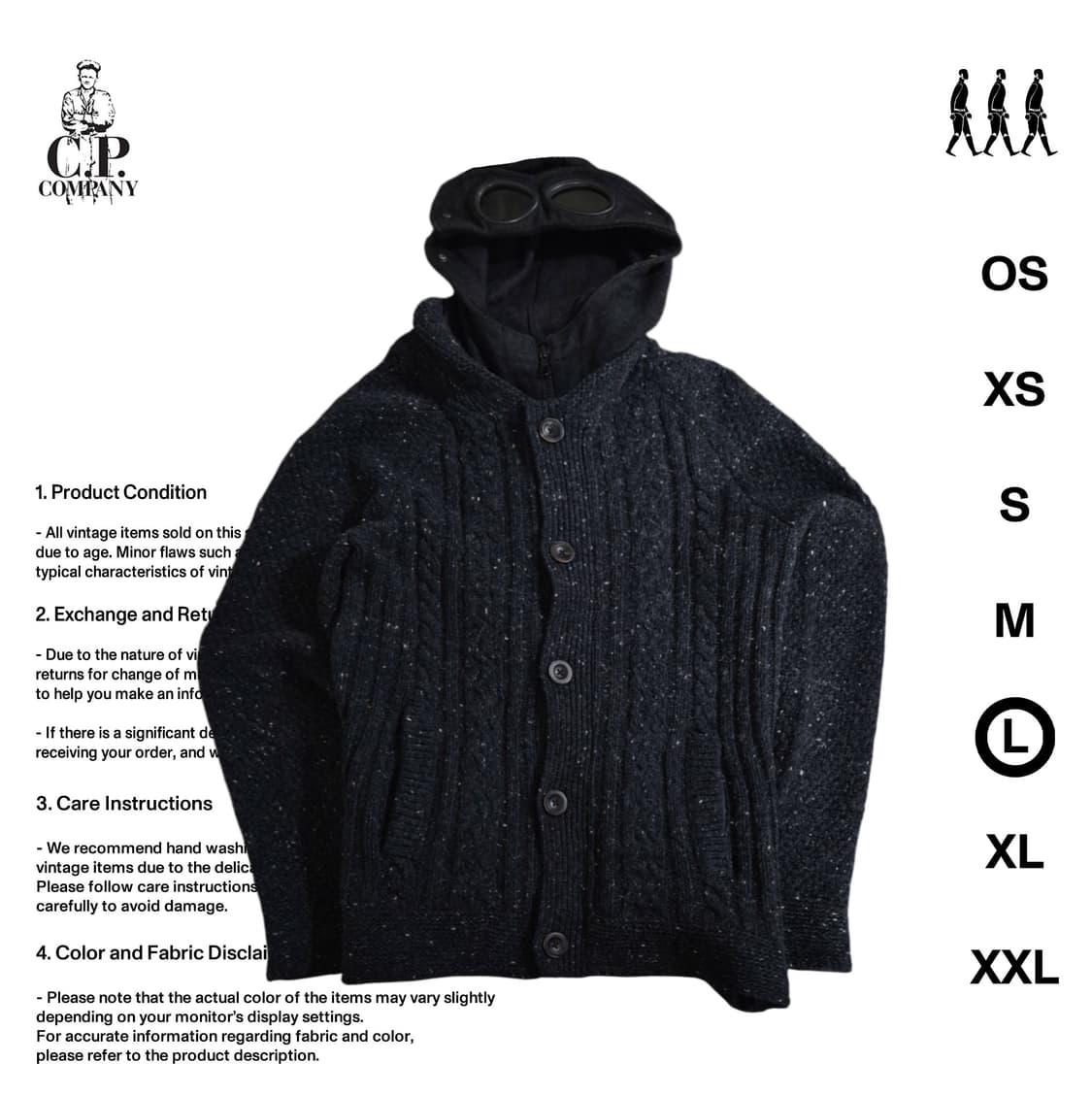 C.P. 컴퍼니 고글 니트 후드집업 상품이미지1