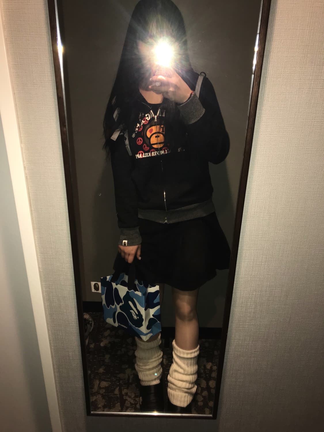 베이프 베이비마일로 후드집업 블랙 상품이미지2