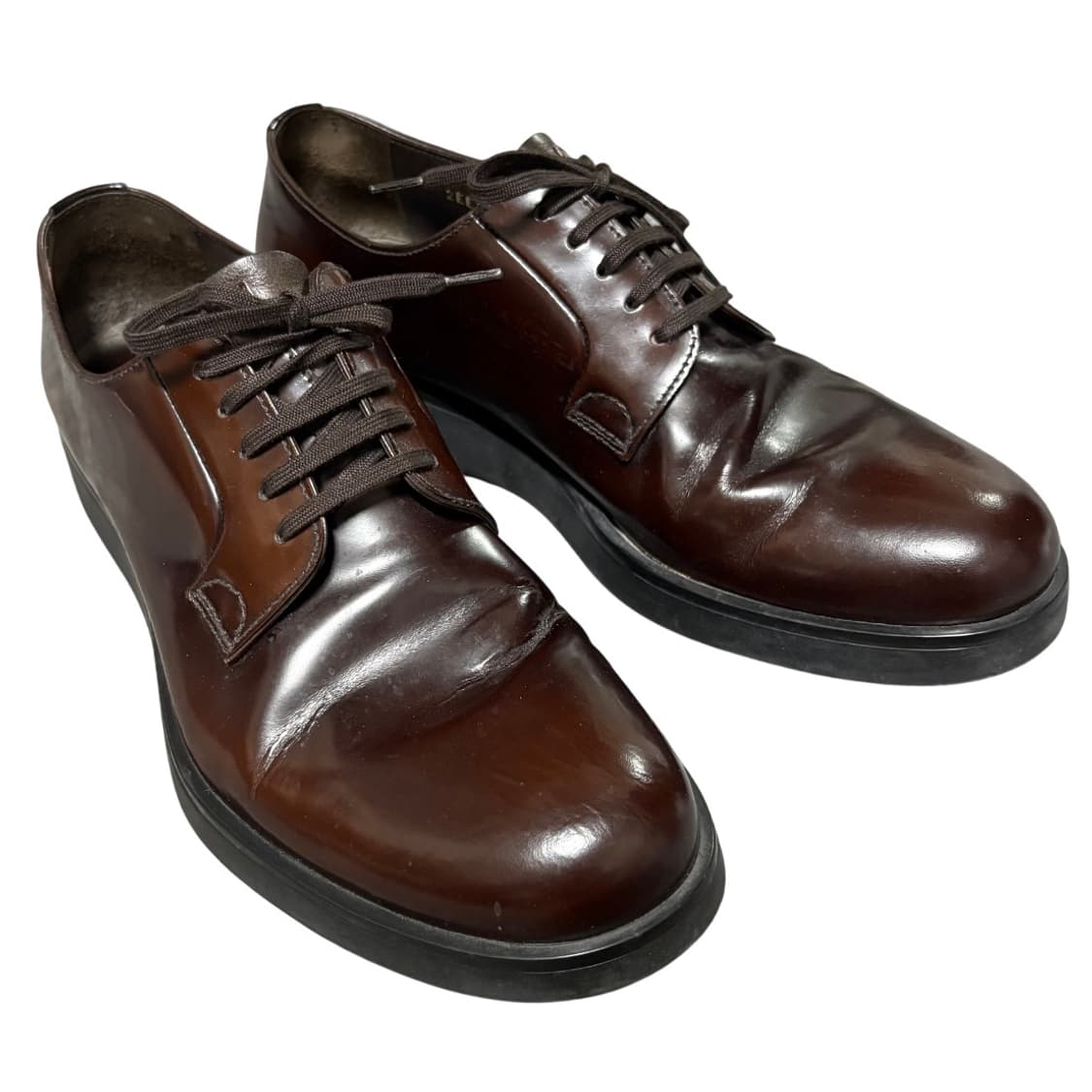 프라다 브라운 더비 슈즈 7.5 265-270 상품이미지2