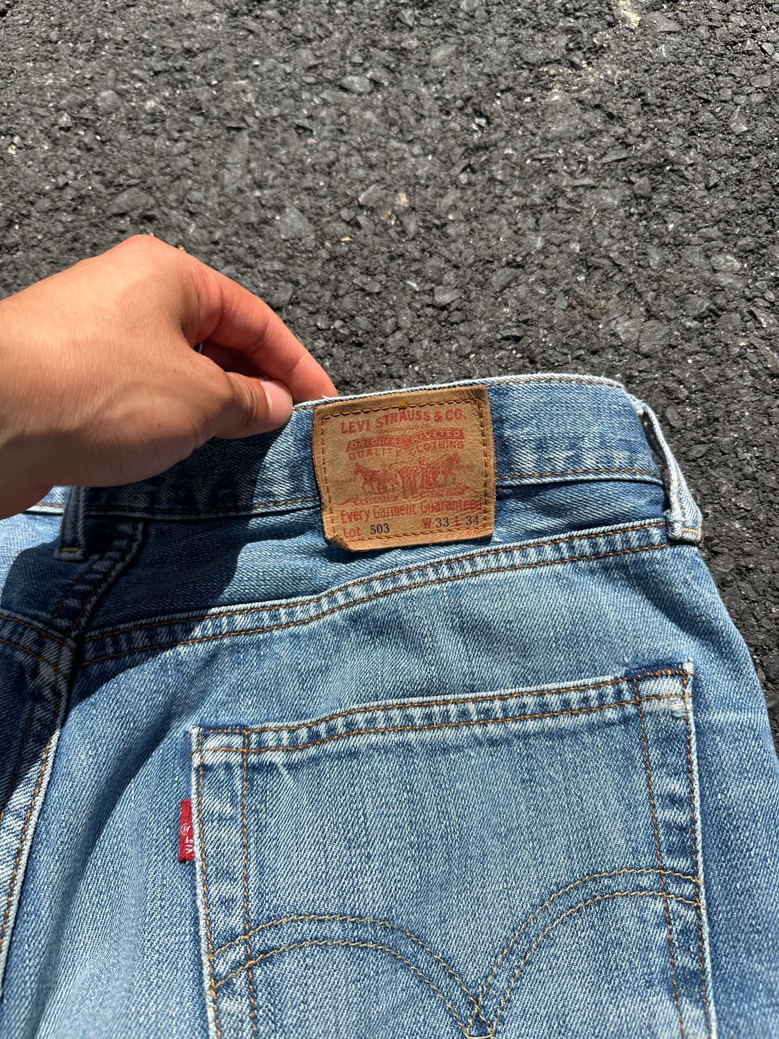 00‘s Levi’s 503 washed distressed denim  상품이미지9