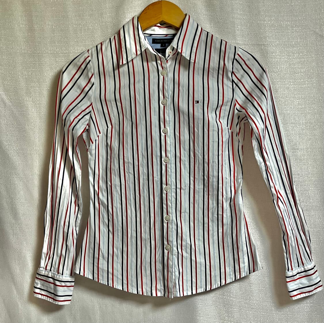 타미힐피거 여리핏 크롭 스트라이프 셔츠 남방 85 상품이미지1