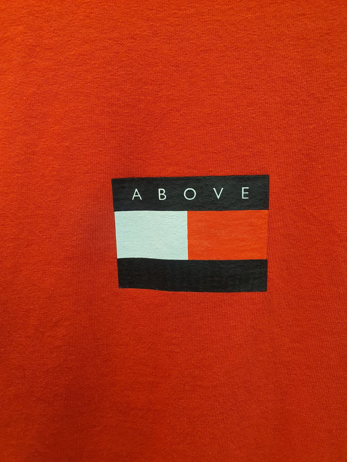 [L] A6OVE(어보브) 오피셜 미니 플래그 로고 반팔 티셔츠 (레드 상품이미지4