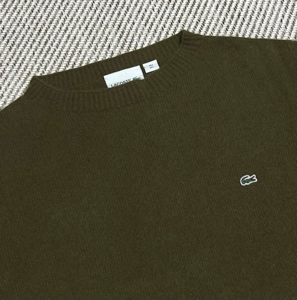 [L] Lacoste 라코스테 우먼즈 카키 울 니트 상품이미지2
