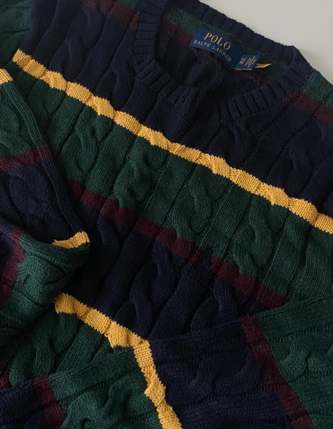 폴로 스트라이프 케이블 니트 상품이미지1