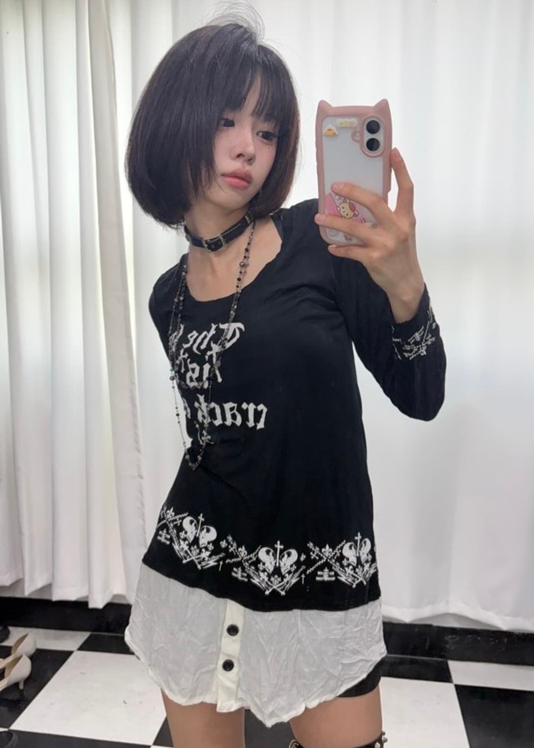 🎸스컬 프린팅 롱슬리브🎸 상품이미지2