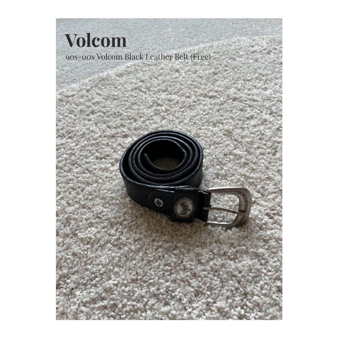 90s-00s Volcom 블랙 레더 벨트 (28) 상품이미지1